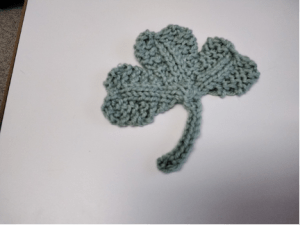 light green knitted shamrock