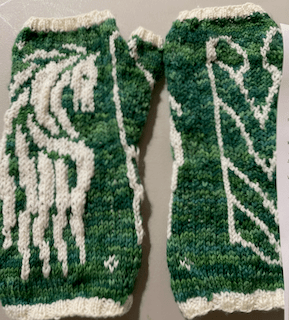 photo of Horse Banner Fingerless Mitts